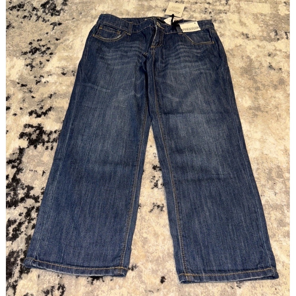 New York & Company Boyfriend Low Rise Straight Crop Womens Sz 4 Blue Jeans